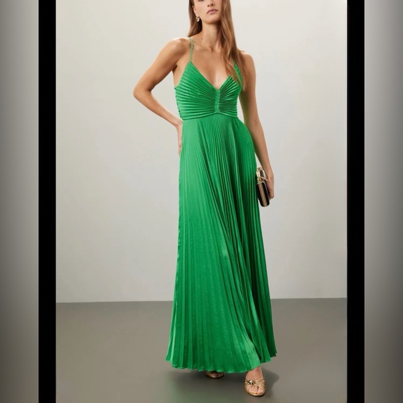 A.L.C. Dresses & Skirts - A.L.C. Aries Pleated Maxi Dress Green Elegant Size 6 Formal Wedding Guest Prom